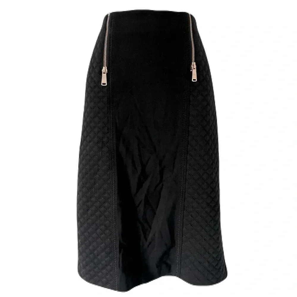 VEX Collection/ Quilted black pencil skirt/ Size EU  36(about size US L)